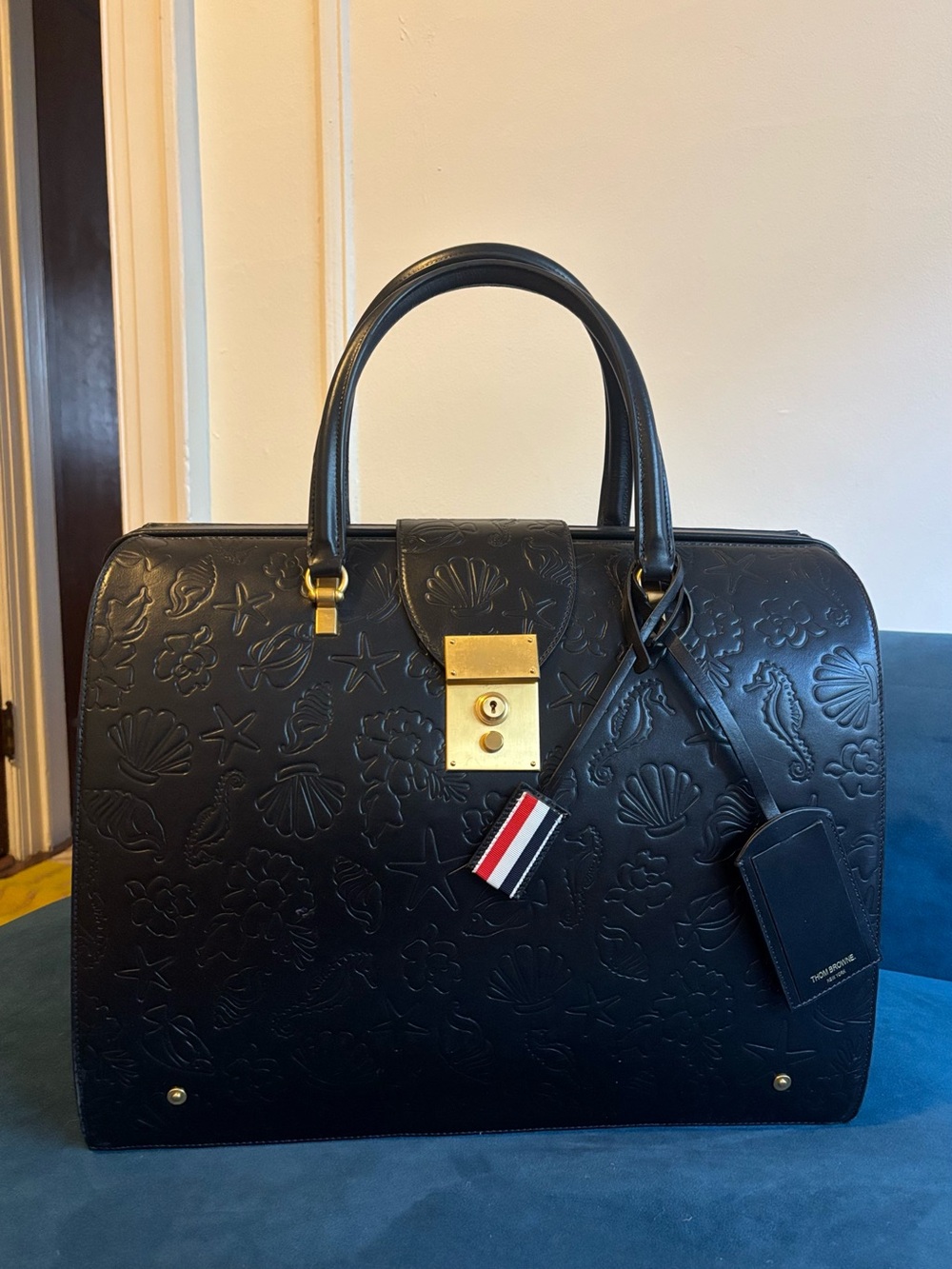 Black Seashell Mr. Thom Thom Browne Leather Bag